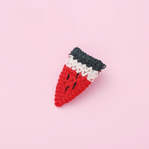 Cute Baby Hair Accessories Hand Woven Small Hairpin Fruit Word Clip