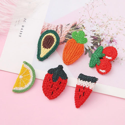 Cute Baby Hair Accessories Hand Woven Small Hairpin Fruit Word Clip