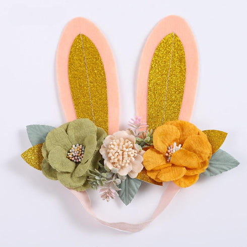 Cute Cloth Simulation Splicing Rabbit Ear Baby Headband