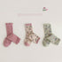 Infant spring and autumn floral baby socks embroidery color matching socks