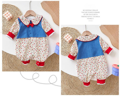 Autumn Baby Girl Flower Ha Clothes Outside Suit Jumpsuit
