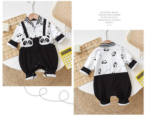Autumn Dress Boy Baby Jumpsuit Cute Bear Outside Suit