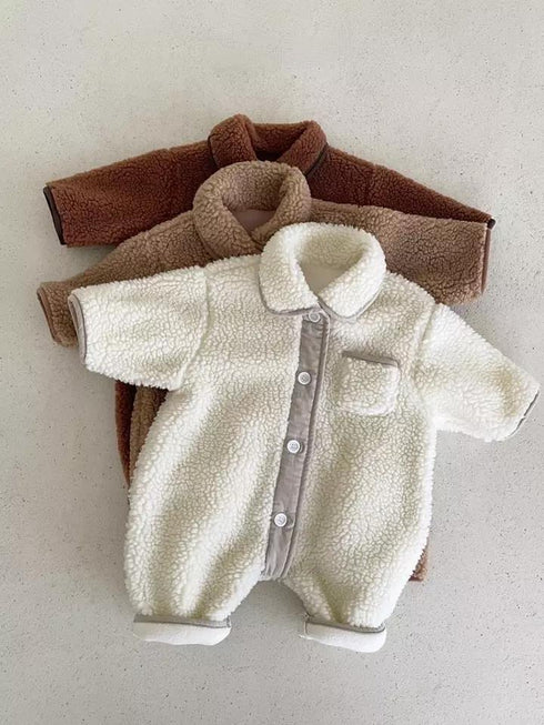 Winter Baby Edge Open Button Mao Mao Thickened Climbing Clothing