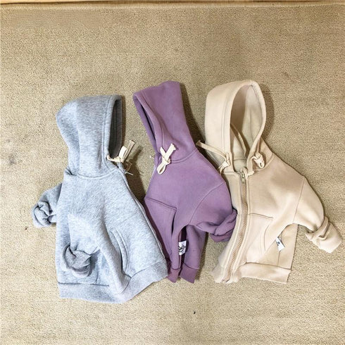 Fall/winter baby hooded sweater casual cardigan jacket zipper shirt