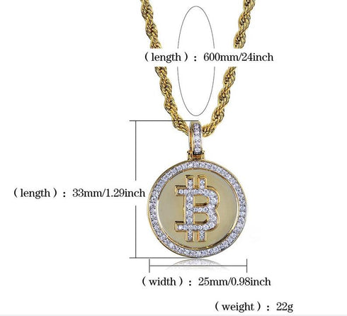 Gold-plated micro-inlaid zircon men's hip-hop necklace pendant