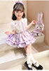 Girls New Short Sleeve Skirt Suit Girls Pleated Skirt Academy Style Princess Suit