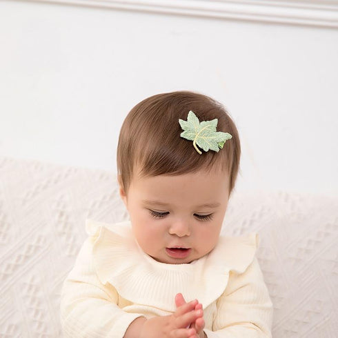 6-color Cloth Maple Leaf Hairpin Simple Girl Side Clip Back Of Head Clip